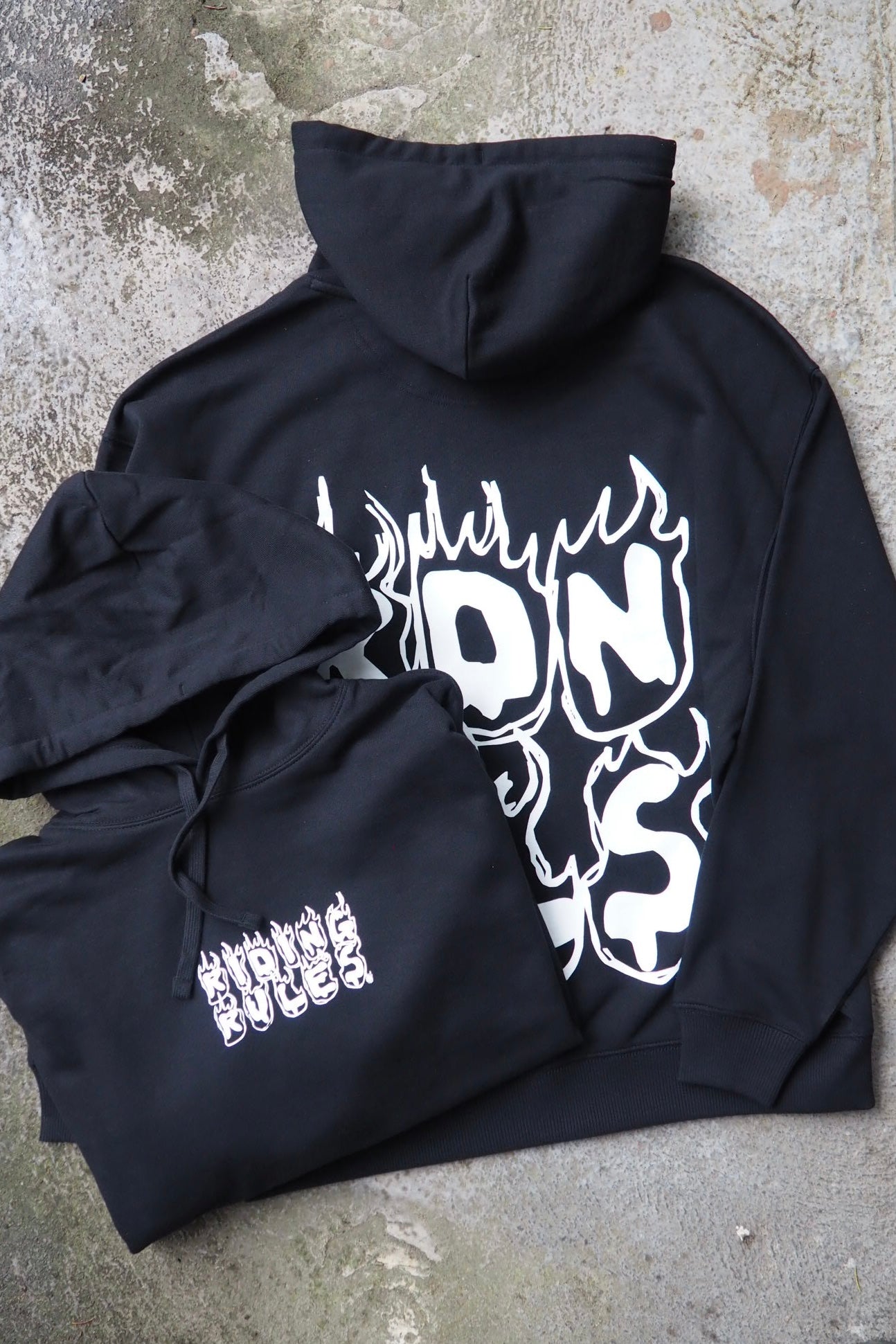 Hoodie "FLAMES" black