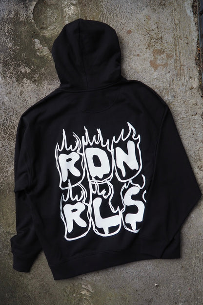Hoodie "FLAMES" black