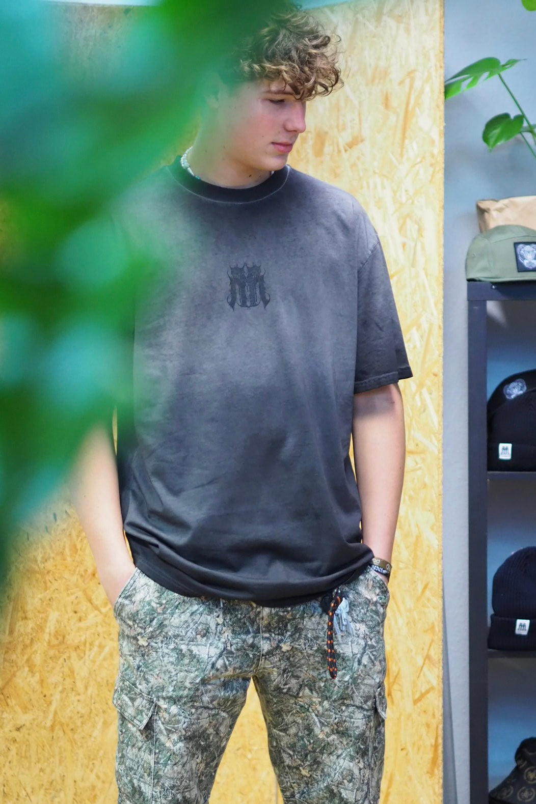 oversize Shirt "RR" grey fade